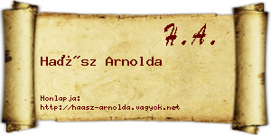 Haász Arnolda névjegykártya